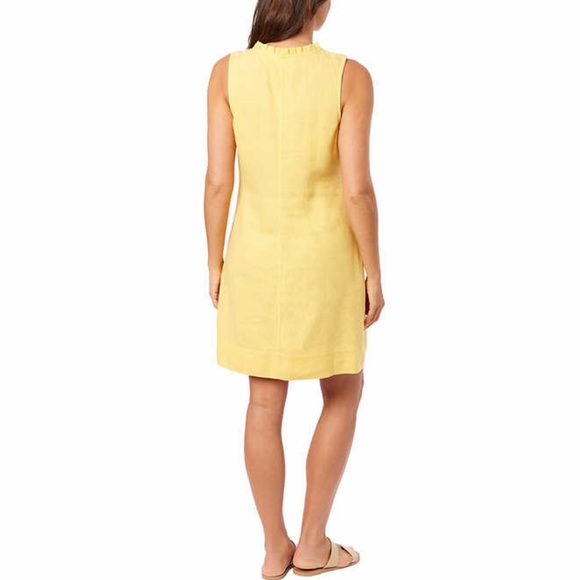 NWT Briggs Ladies' Ruffle V-Neck Linen Blend Dress - Picture 3 of 4